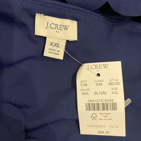 New! J crew Scalloped active dress XXL navy - Picture 6 of 10
